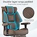 EXCEBET Big and Tall Office Chair with Footrest, PU Leather High Back Executive Office Chair 400lbs, Ergonomic Computer Chairs Lumbar Support for Heavy People (Brown)