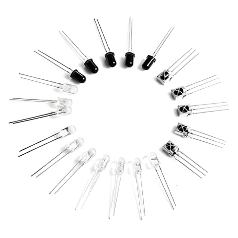 Chanzon Kit de 20 diodos LED de emisor y receptor IR de 5 mm, 940 nm, receptor con sensor VS1838B 1838, visión nocturna de rayos infrarrojos, surtido de 940 nm para cámara de frambuesa remota Arduino Cover