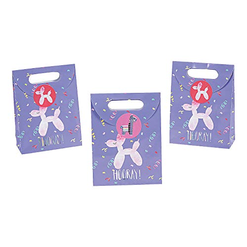 Fun Express - Hooray It's Your Bday Paper Bag for Birthday - Party Supplies - Bags - Paper Gift W & Handles - Birthday - 12 Pieces