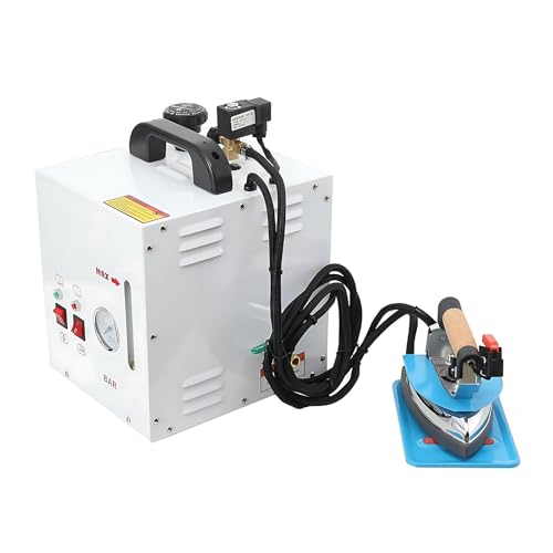 LQQYJSM Estación Planchado Profesional 1600 W, Plancha Industrial Acero Inoxidable con Vaporizador Y Depósito 4 L, Caldera Vapor Portátil con Manómetro para Tiendas De Ropa Y Lavanderías