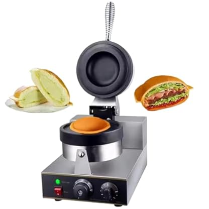 twostronking Eisburger-Maker, Elektrisches Waffeleisen, Mit Form Mit 113,0 Mm Durchmesser, Zeit Und Temperatur Einstellbar, Doppelseitige Konstante Temperatur, Max 300℃, Für Die Küche Zu Hause