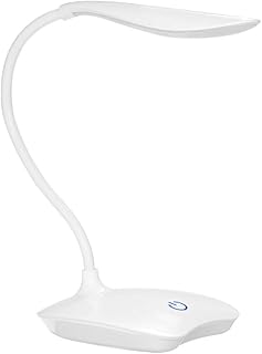 Irfora LED Desk Lamp, LED Desk Lamp with USB Port 3 Dimmable Brightness Touch Control Ultralight White Rechargeable Eye-Caring Table Light with 360° Rotatable Head Flexible Hose for Studying Reading