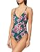 Iris & Lilly Costume da Bagno Modellante con Controllo della Pancia Donna, Verde Scuro, Tropicale, 44