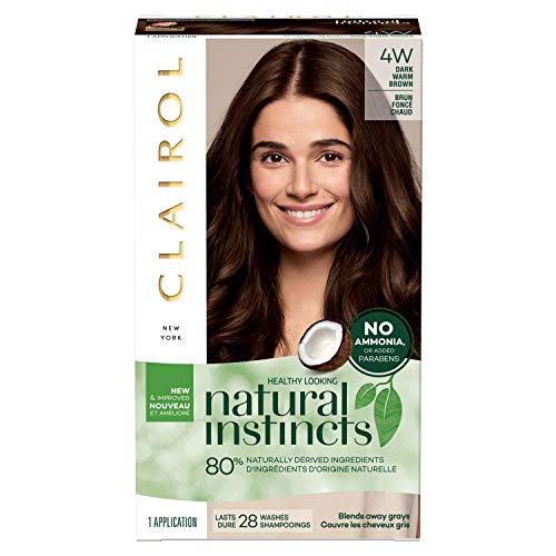 Clairol Natural Instincts Semi-Permanent, 4W Dark Warm Brown, Roasted Chestnut, 1 Count