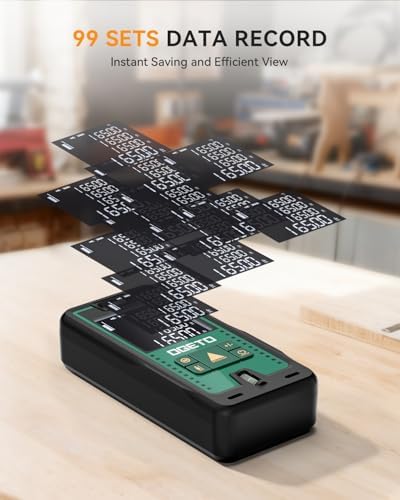 Bild 4 - Laser Entfernungsmesser, OGETO Laser Entfernungsmesser mit LCD Hintergrundbeleuchtung, 99 Datensätze, M/In/Ft, Pythagoras/Abstand/Fläche/Volumen Messungen(2*AAA Batterien, IP54)