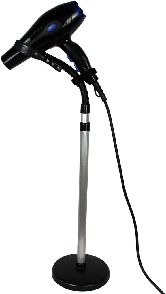 360 Degree Rotating Lazy Hair Dryer Stand Easy to Install Rack Hand Bendable Neck Release Hands