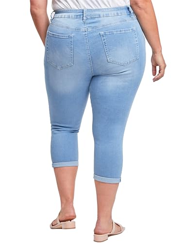 YMI Royalty for Me Women's Plus Size Essential Cuff Capri3