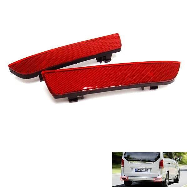 2x Riflettore per paraurti posteriore con lente rossa OEM sinistra destra compatibile con MB W447 Vito V Class dal 2014 in poi