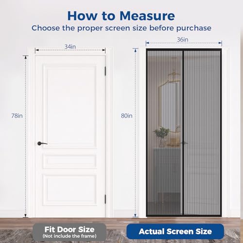 TasticTotes Magnetic Screen Door Mesh with Magnetic Closure, 36" x 80" — view 5