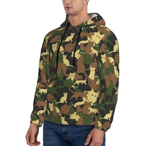 Hoodies for Men - Cool Cat Camouflage Green Long Sleeve Men's Hoodies & Sweatshirts Pullover Clothing Clothes3