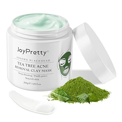 JoyPretty Green Tea Tree Clay Mask - Deep cleansing Nourishing Mud Mask Face Mask Skin Care Set for Acne Rosacea Blackhead Removal Pore Purifying Treatment for Sensitive Skin 7.05 Oz(200G)