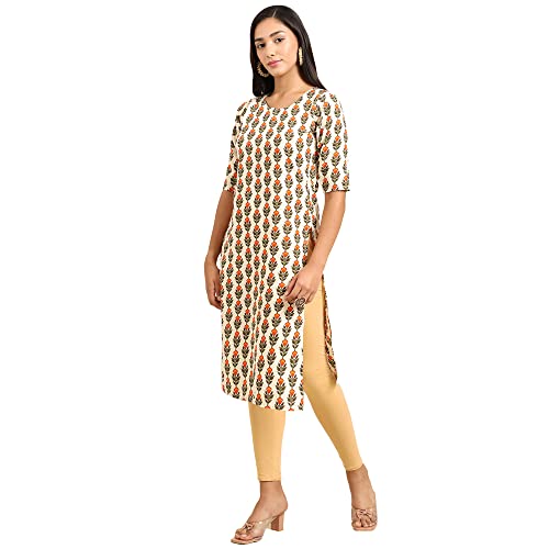 Image of Pinkmint Women's Crepe Floral Regular Kurta