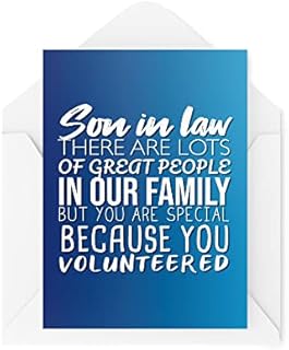 Funny Son In Law Cards | You're Special You Volunteered Card | For Him Birthday Congratulations Son Daughter Wedding Banter Love | CBH655