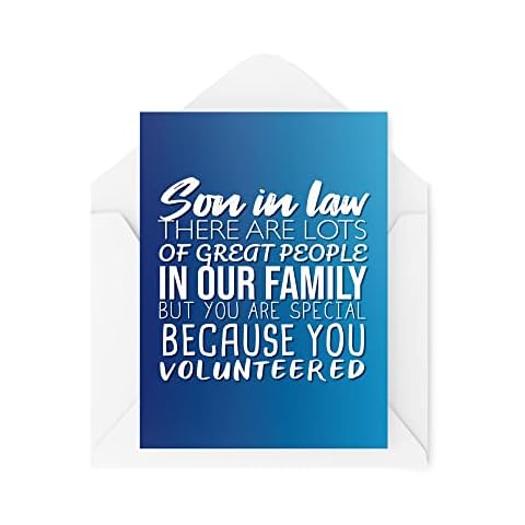 Funny Son In Law Cards | You're Special You Volunteered Card | For Him Birthday Congratulations Son Daughter Wedding Banter Love | CBH655 Cover