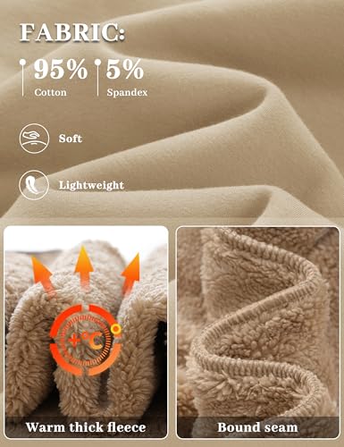 Image of TACVASEN Men's Crewneck Sweatshirt Warm Sherpa Lined Thermal Sweatshirts Heavyweight Long Sleeve Winter Fleece Pullover Shirt