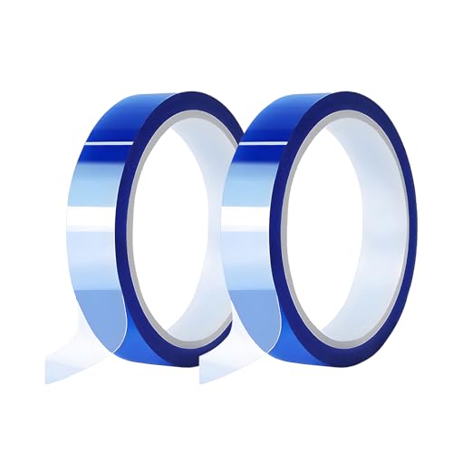 ONEBOOM 2 Rollen Hitzebeständiges Klebeband,20mm*33m Kapton Tape,hochtemperaturbeständig Klebeband Hitzebeständig,für HVAC,Trocknerentlüftungsschlauch,Abgasrohre,Metallreparatur-Farbe Blau