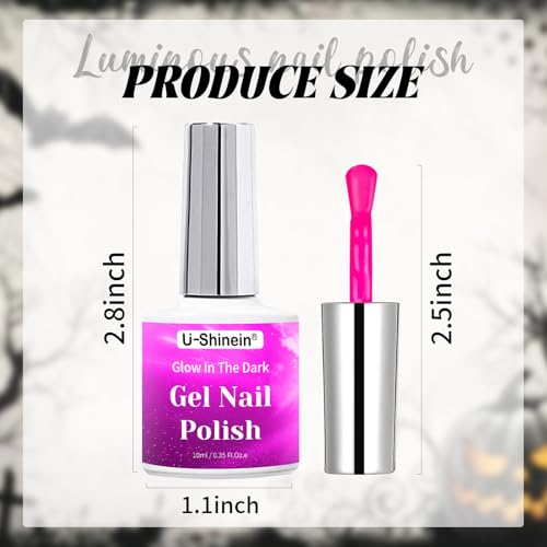 Esmalte en gel fosforescente rosa brillo tenue de 10ml miniatura 7