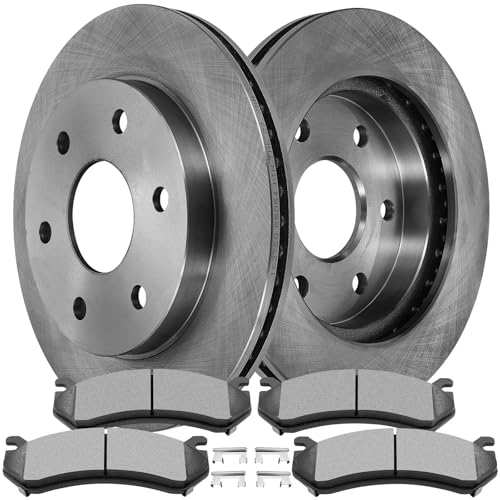 Image of SCITOO Front 12 inch Brake Pads and Rotors Kits Fit For Cadillac For Escalade ESV /EXT,For Chevy For Avalanche 1500 /For Silverado 1500 /For Suburban 1500 /For Tahoe,For GMC For Safari /For Yukon XL 1500