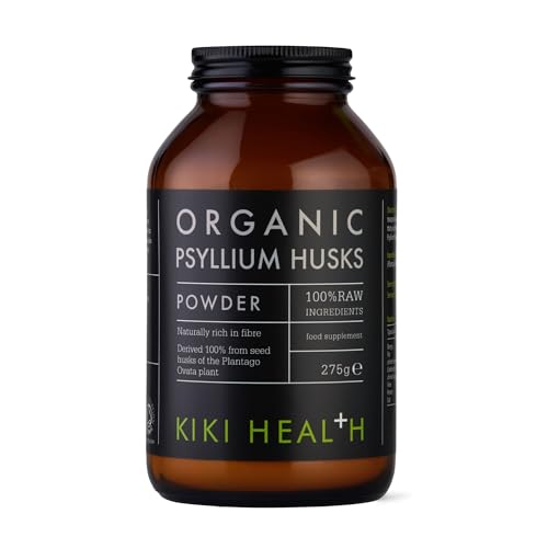 KIKI Health Premium Certified Organic Psyllium Husk Powder | 100% Soluble Fiber for Digestion, GMO-Free, Rich in Nutrients, Gluten/Wheat-Free | Supports Digestive Wellness & Mineral Absorption - 275g