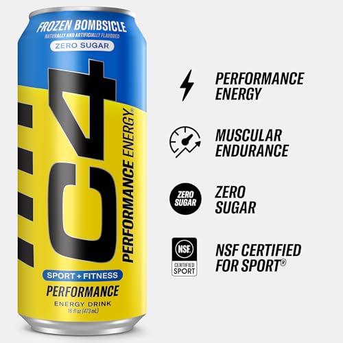 Image of C4 Energy Drink, Frozen Bombsicle, 16oz | Pack of 24 | Sugar Free | Pre Workout | No Artificial Colors