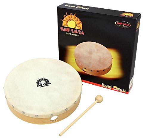 Club Salsa F836502 Tambourin Peau naturelle cloutée avec batte Cover