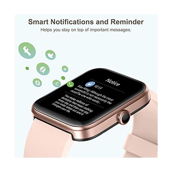 HAFURY-Smart-Watch-Alexa-Microphone-Built-In-10-Day-Battery-169Display-Fitness-Tracker-Blood-Oxygen-Heart-Rate-Sleep-Stress-Monitor-5ATM-Waterproof-Smartwatch-for-Android-iOS-Phones-Pink HAFURY Smart Watch for Women, 1.69" Display Fitness Tracker for Android and iOS Phones, Blood Oxygen, Heart Rate Monitor, Sleep Tracker, Stress Monitor, 5ATM Waterproof Smartwatch for Men Women