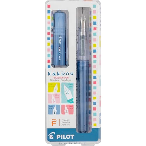 PILOT Kakuno Fountain Pen, Blue Barrel, Fine Nib