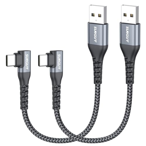 Right Angle USB C Cable 6 inch, Short USB C Cable Fast Charging [2Pack]
