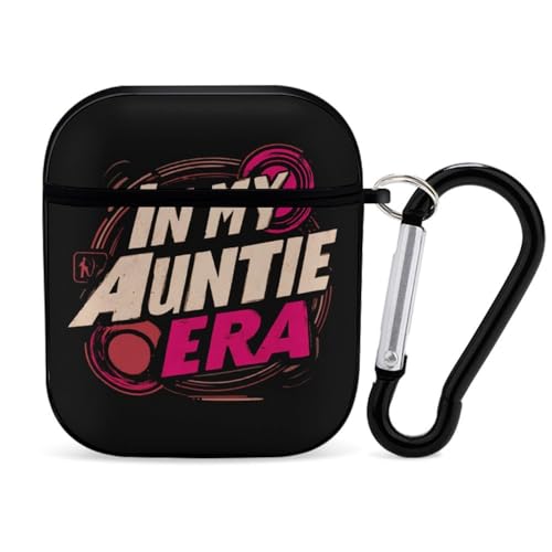 in My Auntie Era Hard Case Protective Cover Print Case Compatible with AirPods 2 1 Generation with Keychain