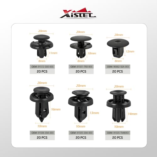 image for Xislet 6 in 1 Fender Liner Retainer Clips 90682-SEA-003, Front Bumper 