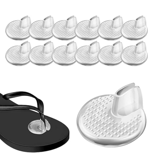 OHREN Protector de Silicona para Dedos de los Pies, 6 Pares de Almohadillas Transparentes Antideslizantes Reutilizables para Sandalias de Dedo y Flip Flops