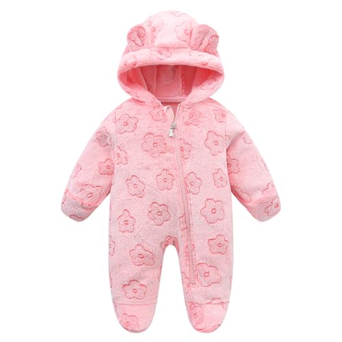 Image of Baby Fleece Jumpsuit for 0-3 Months Infant Bear Snowsuit Newborn Romper Warm Coat
