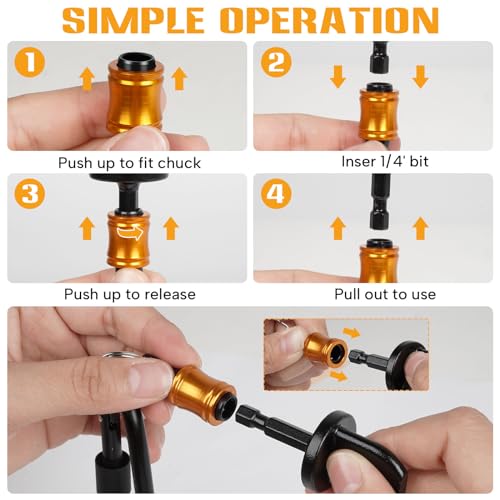 12PCS Swage Tool HVAC Repairing Set with Bit Holder, Air Conditioner Copper Tube Expander Swaging Tool Drill Bit Copper Pipe Swage, 1/4'', 3/8'',1/2'',5/8'',3/4'',7/8'' Bits Set (12PCS)