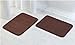 2 Pack - 17"x 24" Microfiber Memory Foam Bath Mat with Anti-Skid Bottom (Chocolate)