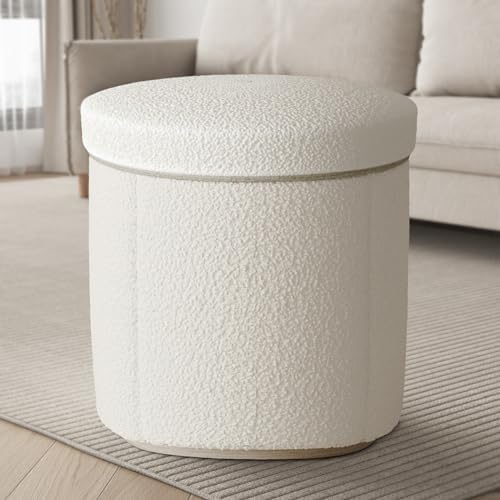 Amazon.com: ONBRILL Round Storage Ottoman, Ottoman Storage for Dorm ...