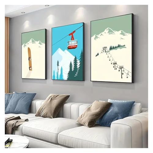 Impression sur toile design simple XENITE affiche ski 40x50