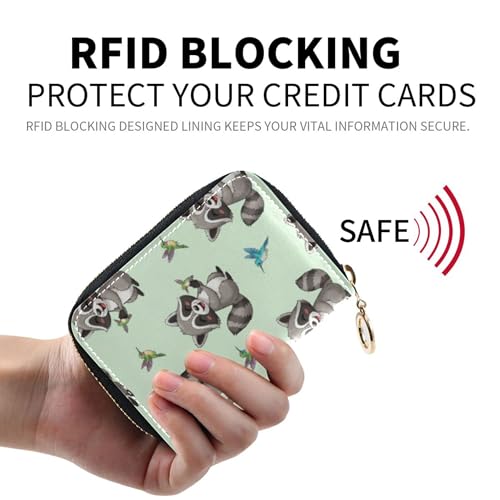 Cute Cartoon Raccoons Wallet for Women Small Credit Card Holder RFID Blocking Funny Zipper Wallet with Coin Pouch2