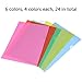 YOTINO 24 Pack Clear File Folder Project Pockets, Colored Plastic File Project Cover-A4 Size（6 Different Colors）
