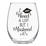 Graduation Gifts, I Wined A Lot, But I Mastered It Stemless Wine Glass for Him Her Women Men Friend...