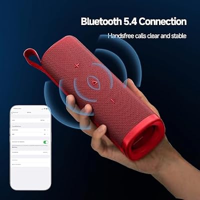 XIAOMI Portable Bluetooth Speaker Bluetooth 5.4, IP67 Wireless Speaker Waterproof with 12 Hours Playback Time, Supports TWS Connection (Red)