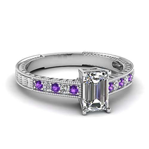 Bague en Diamant gravé Antique en Argent pour Doigts 47 à 70