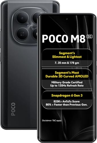 Image of Poco M8 5G Carbon Black 8GB RAM 256GB ROM