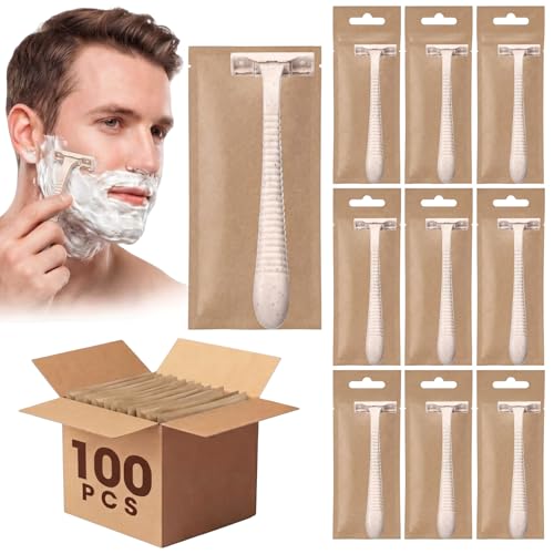 LemonRoad 100 Pcs Individually Wrapped Disposable Razors Bulk for Women Men
