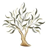Morning Mist Tree Wall Art Sculpture | Tree of Life | Nature | Textured Metal Wall Art Decor | Hand Finished | Sage Gold | Dimensional | Realistic | Home Decor