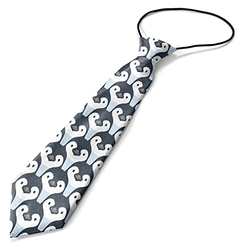 KAWAMOUSE Toddler Size (Cute Penguin Babies) Pre-Tied Adjustable Novelty Necktie, Fashion Conversational Neck Strap Ties for Boys and Children, for Wedding Parties Events