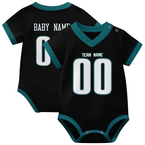 Image of KREDE Baby Clothes Unisex Bodysuit Jersey Style Custom Name Number for Baby Boys