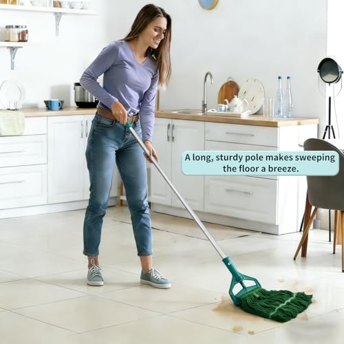 Image of 60 Inch Industrial Mop Handle Commercial mop Handle Heavy Duty Industrial mop Bucket mop Handles Heavy Duty Commercial mop Head Replacement and Handles mop Stick Replacement Mop Stick