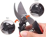 VASLON 3 Pack Garden Pruning Shears,Stainless Steel Garden Shears,Garden Scissors,Garden Clippers,Pruning Snips,Branch Cutters Tree Trimmer with Safety Lock and Shock-Absorbent Spring