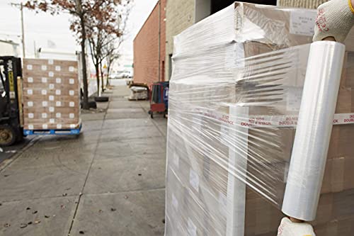 20 Inches X 1000 Feet Roll - Thick 80 Gauge - Plastic Film Shrink Wrap, For Moving Furniture Pallet Box Wrapping, Heavy Duty Stretch Industrial With Handles, Made In Usa, Clear (4-Pack) #TOP7