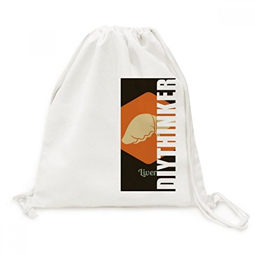 Sac de voyage foie orange en toile de coton avec fermeture cordon solide